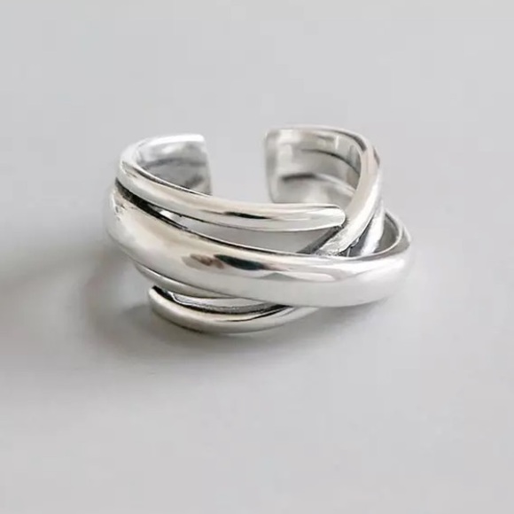 Jewelry - New Stamped 925 Silver Ring Bohemian Adjustable